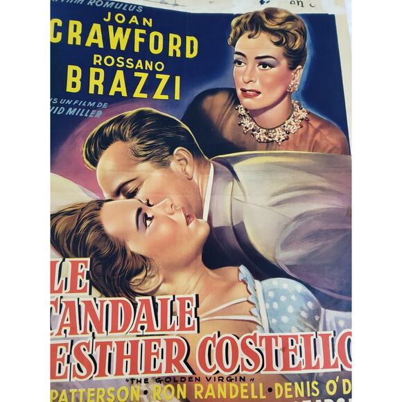 RARE BELGIAN VINTAGE ORIGINAL The‎ Golden Virgin Joan Crawford movie poster - Picture 9 of 10